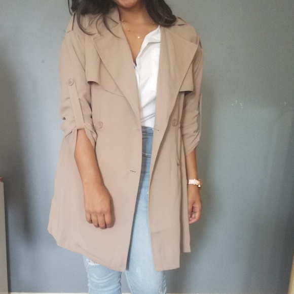 PARDON MY TRENCH JACKET IN TAUPE - Picture 3 of 8